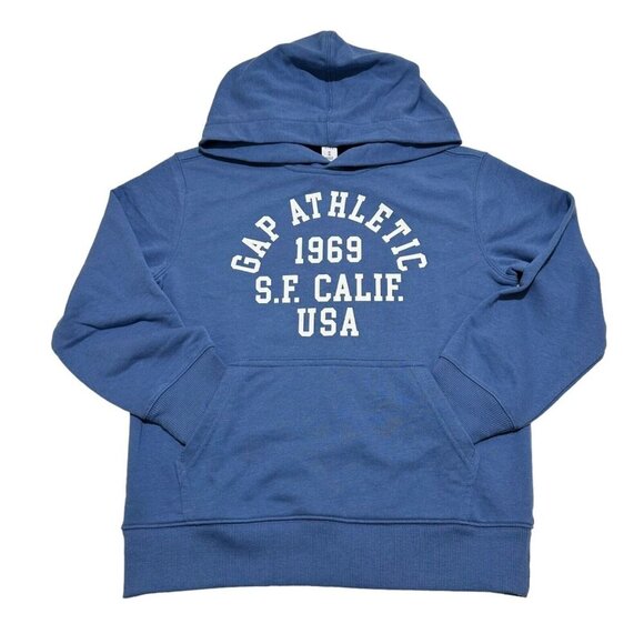 Gap Unisex Kid Size M (8) Blue 1969 San Francisco‎ Logo Hooded Sweatshirt NWT - Picture 3 of 10